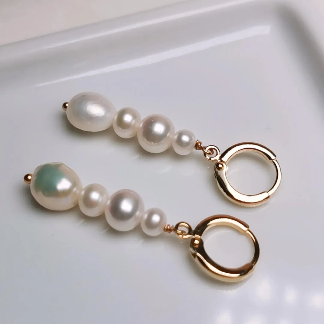 Freshwater Cultured Pearl Earrings for Women 14kGold-Filled Dangle Earring