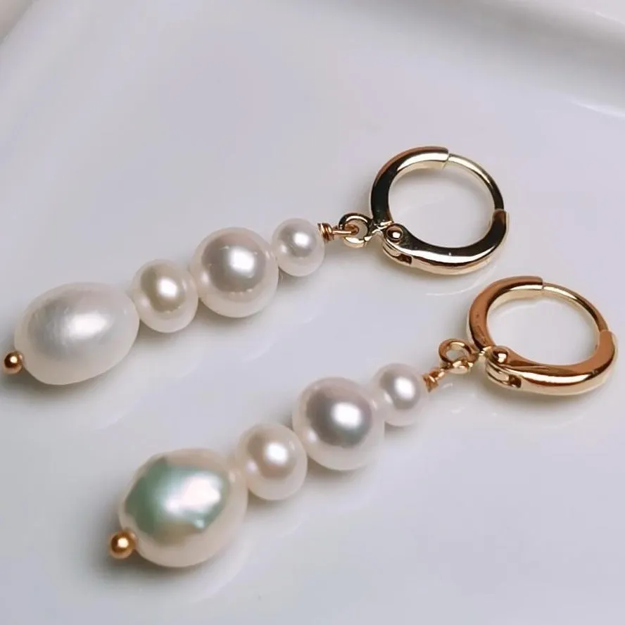 Freshwater Cultured Pearl Earrings for Women 14kGold-Filled Dangle Earring