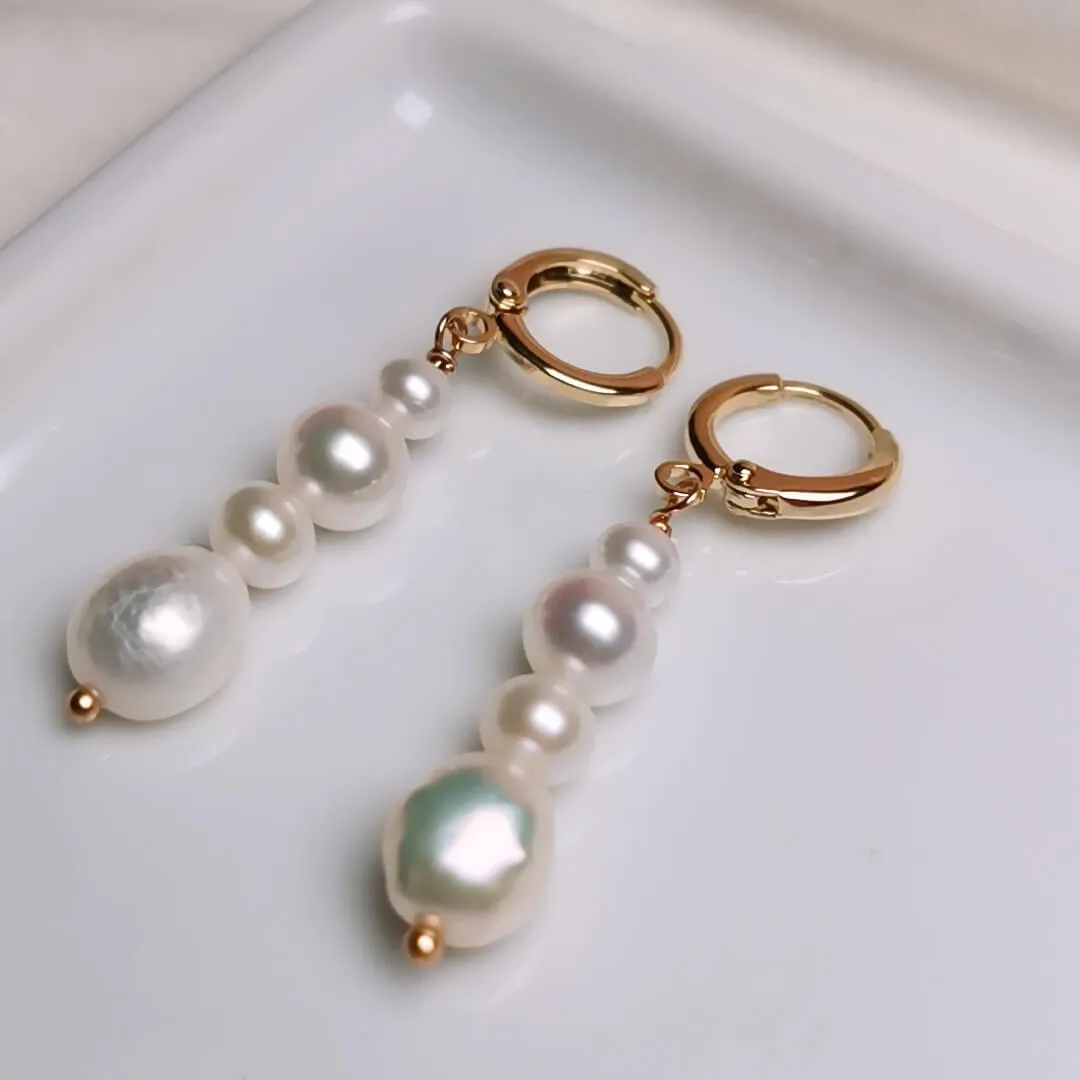 Freshwater Cultured Pearl Earrings for Women 14kGold-Filled Dangle Earring
