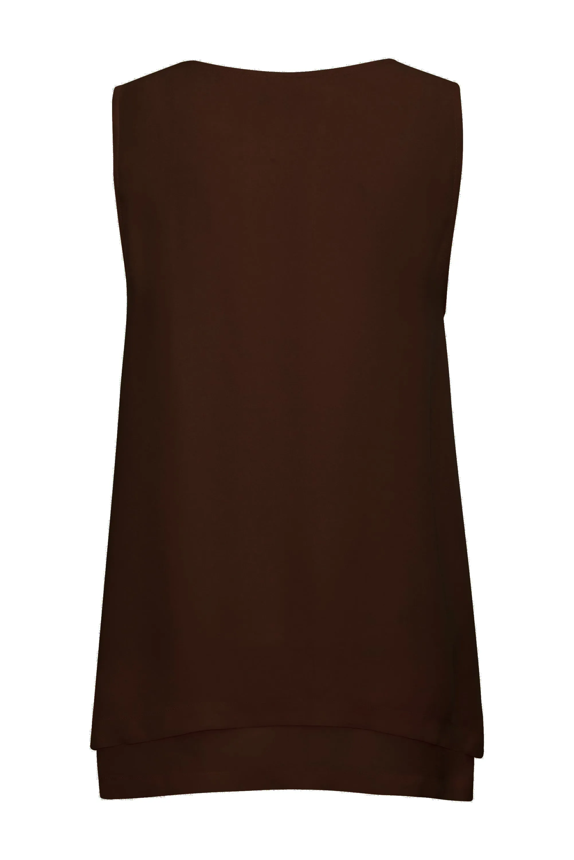 Georgette Double Tank Dark Chocolate