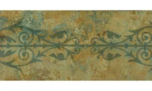 Green Brown Floral Grill SS75492B Wallpaper Border