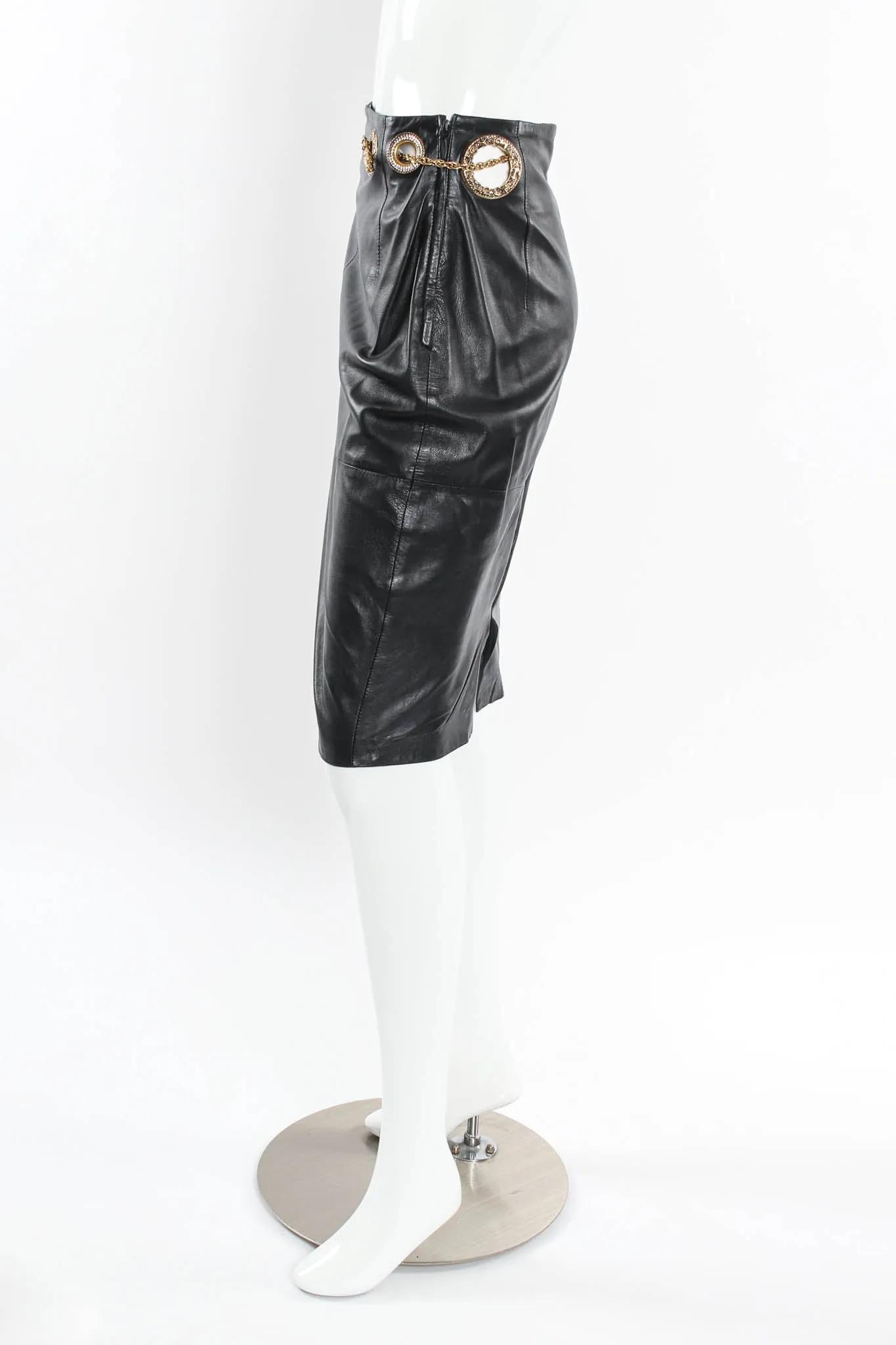 Grommet Leather Top & Skirt Set