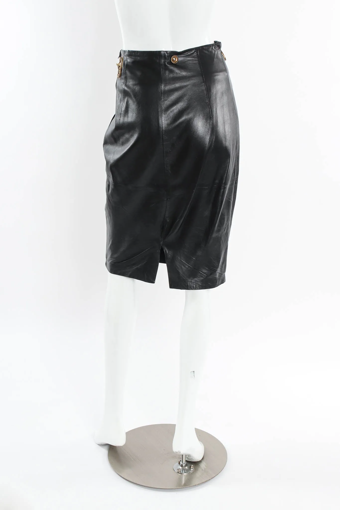 Grommet Leather Top & Skirt Set