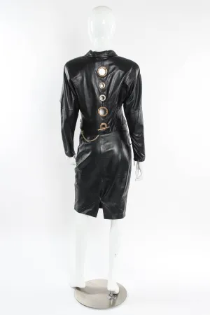 Grommet Leather Top & Skirt Set