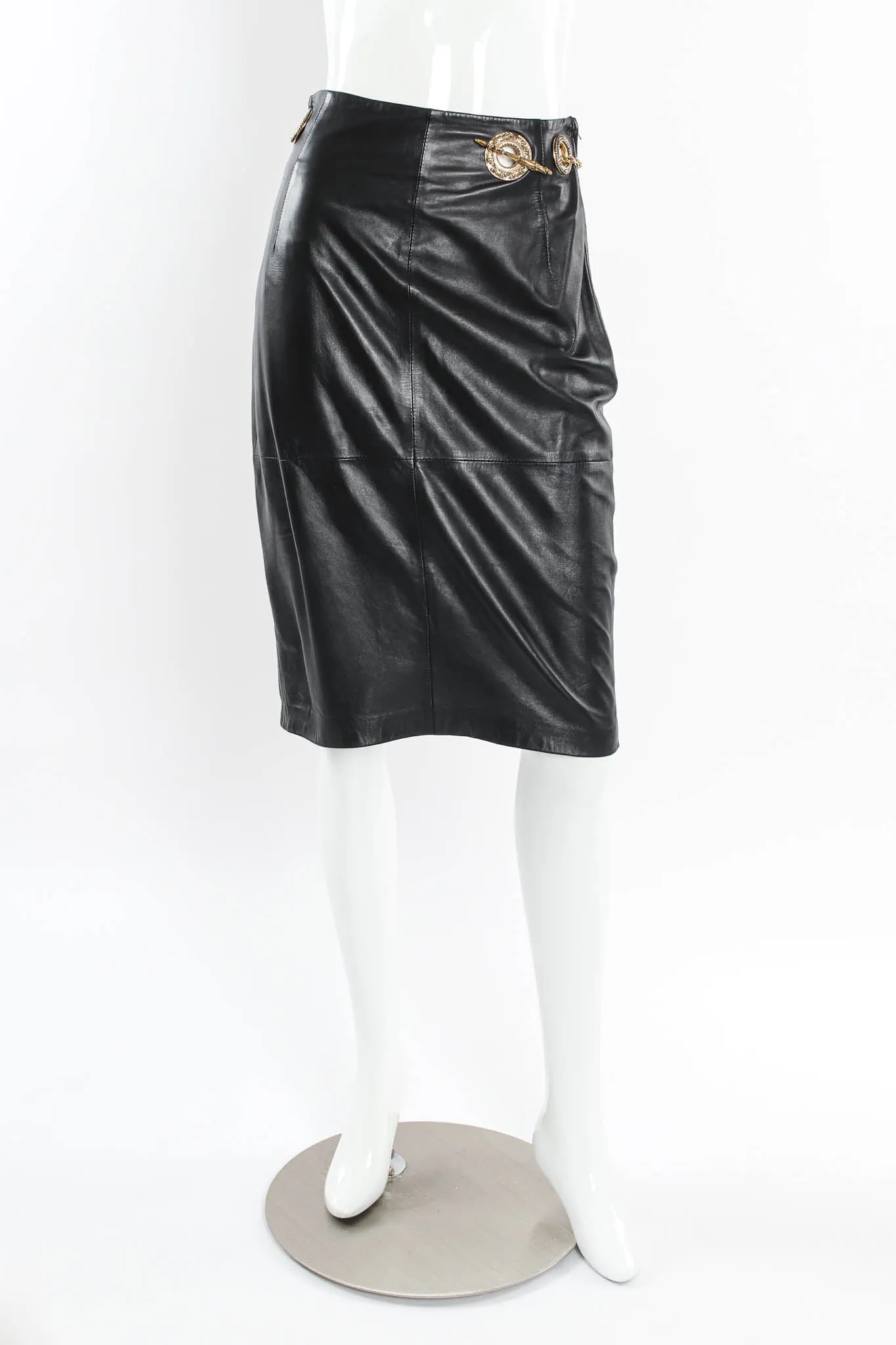 Grommet Leather Top & Skirt Set