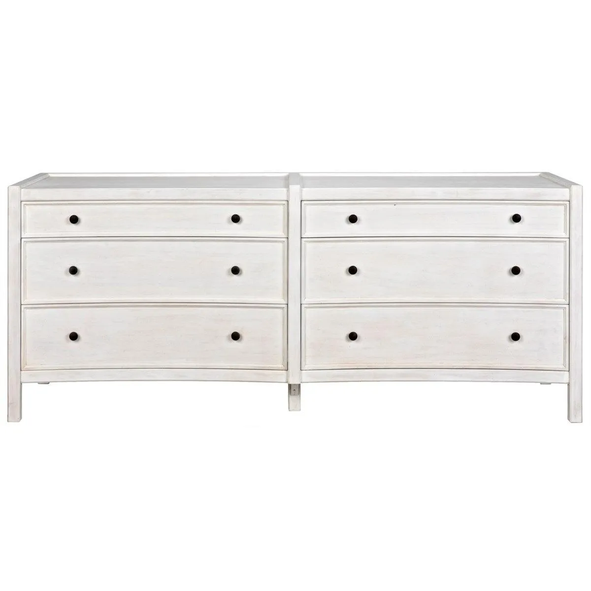 Hampton 6 Drawer Dresser, White Wash