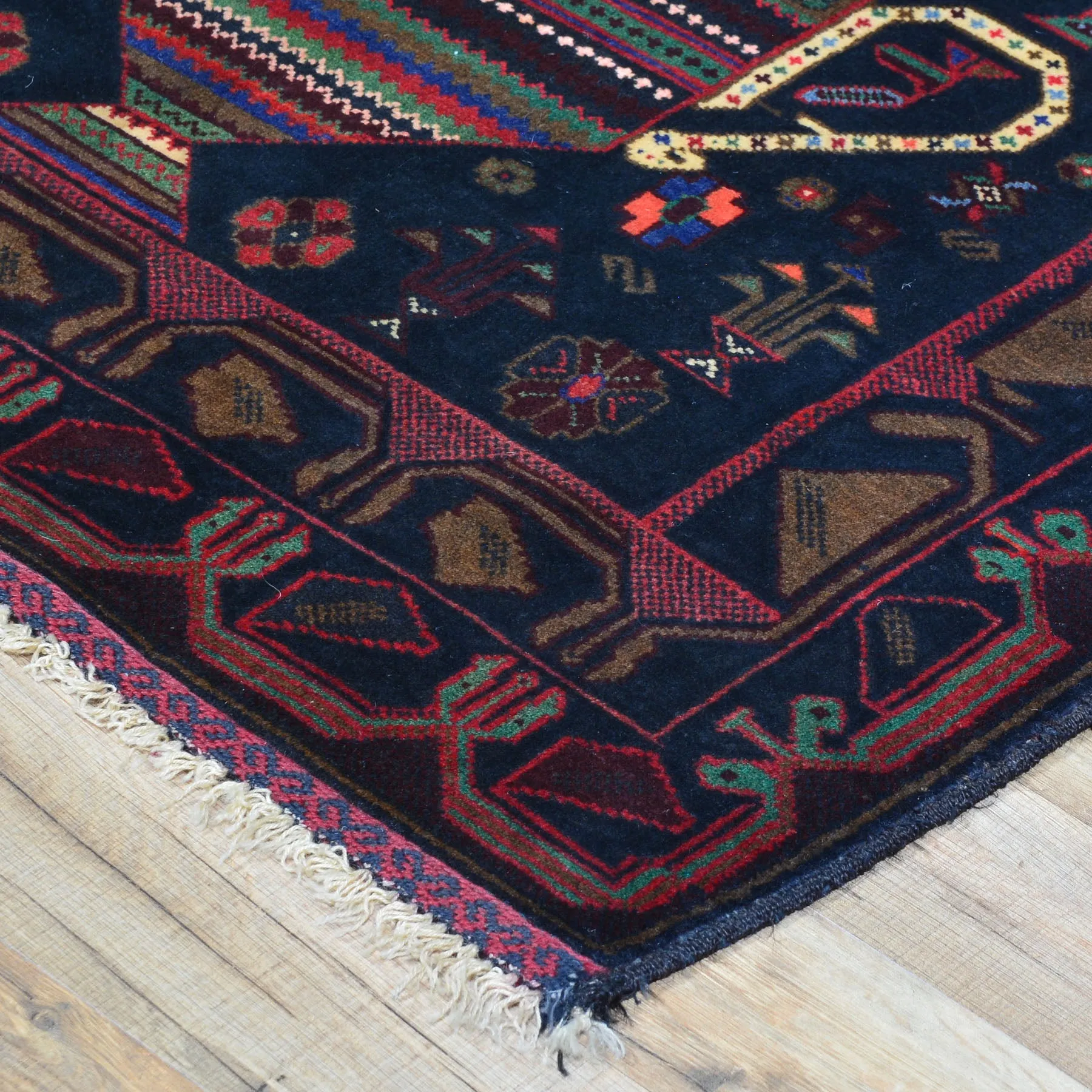 Hand-Knotted Afghan Geometric Design Wool Handmade Rug (Size 3.0 X 4.10) Cwral-5874