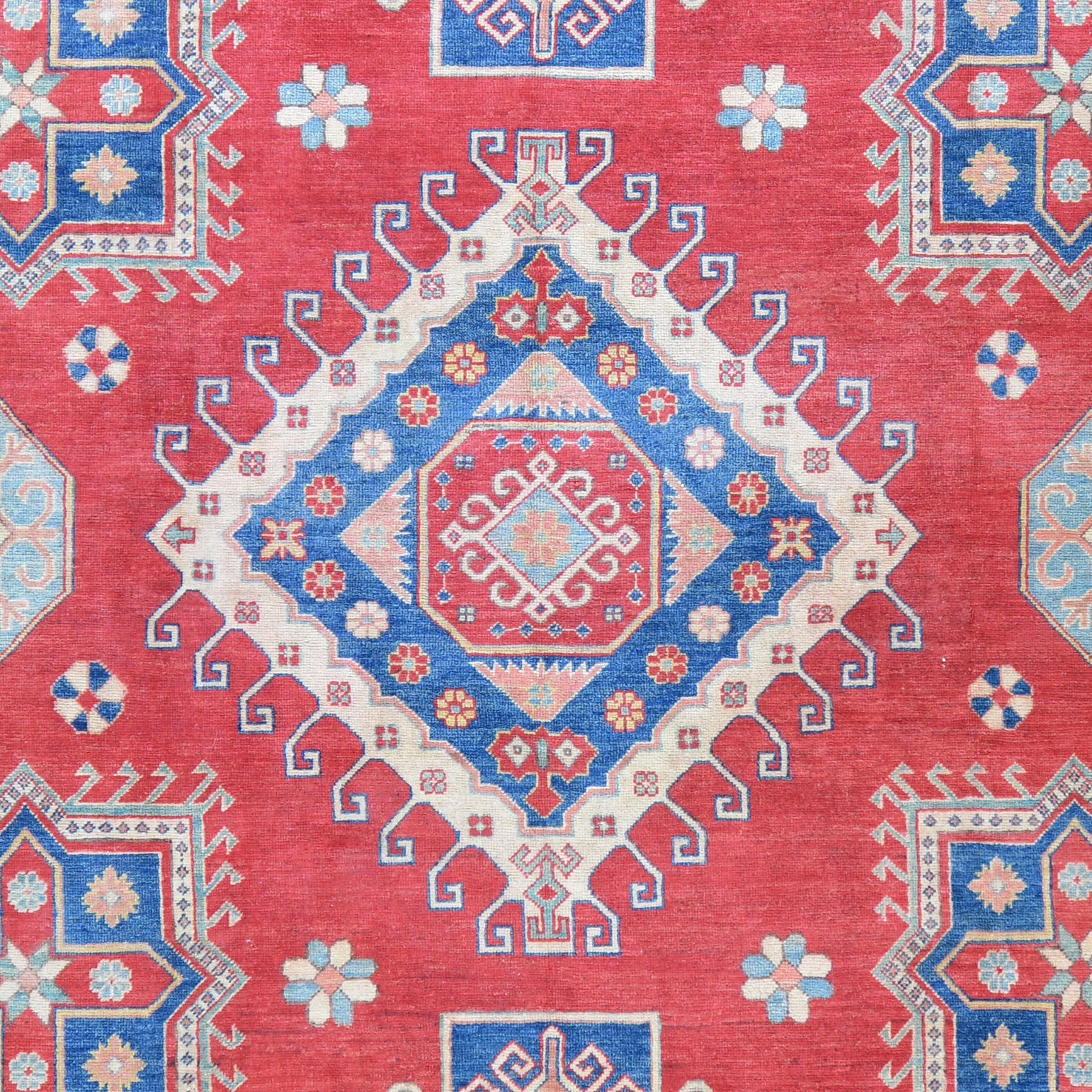 Hand-Knotted Caucasian Design Kazak Wool Handmade Rug (Size 10.9 X 15.7) Brral-3717