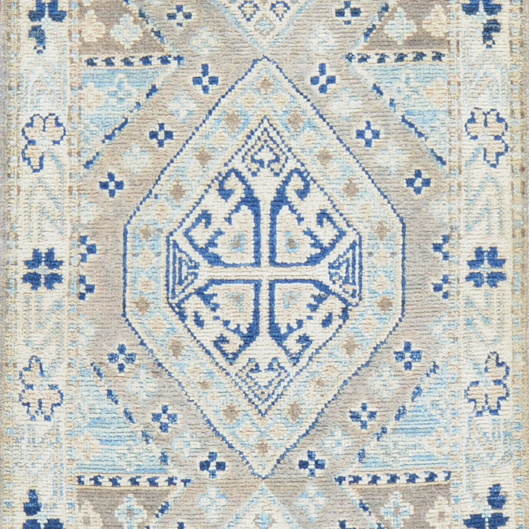 Hand-Knotted Oriental Kazak Tribal Design Handmade Wool Rug (Size 1.10 X 3.0) Cwral-8040