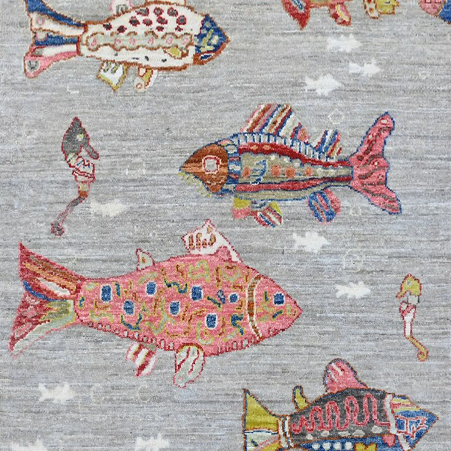 Hand-Knotted Peshawar Fish Design Handmade Wool Rug (Size 3.0 X 4.10) Cwral-11103