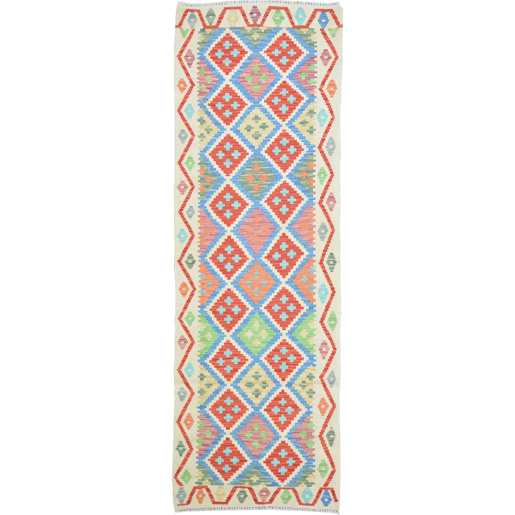 Hand-Woven Reversible Momana Kilim Handmade Wool Rug (Size 2.9 X 8.3) Cwral-10866