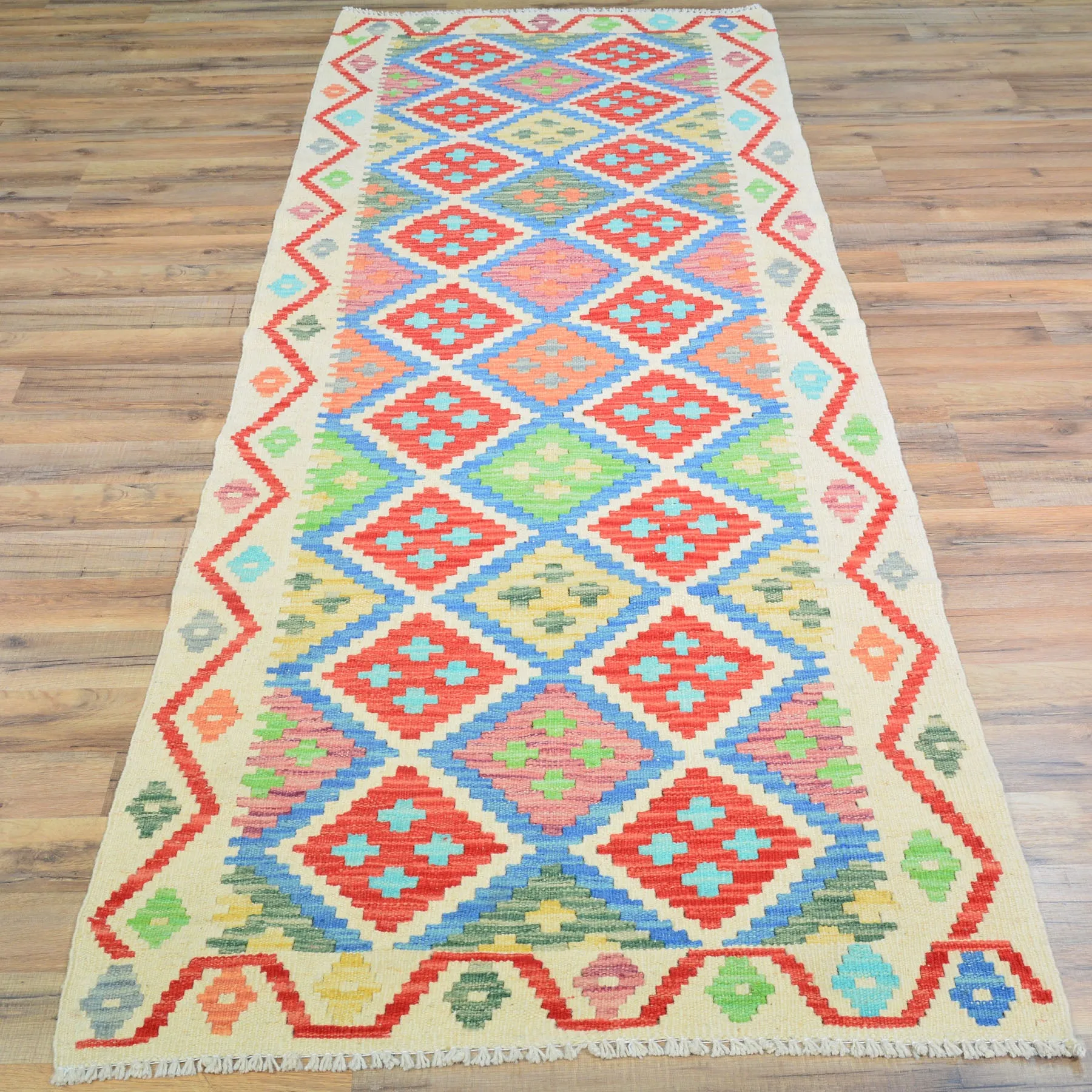 Hand-Woven Reversible Momana Kilim Handmade Wool Rug (Size 2.9 X 8.3) Cwral-10866