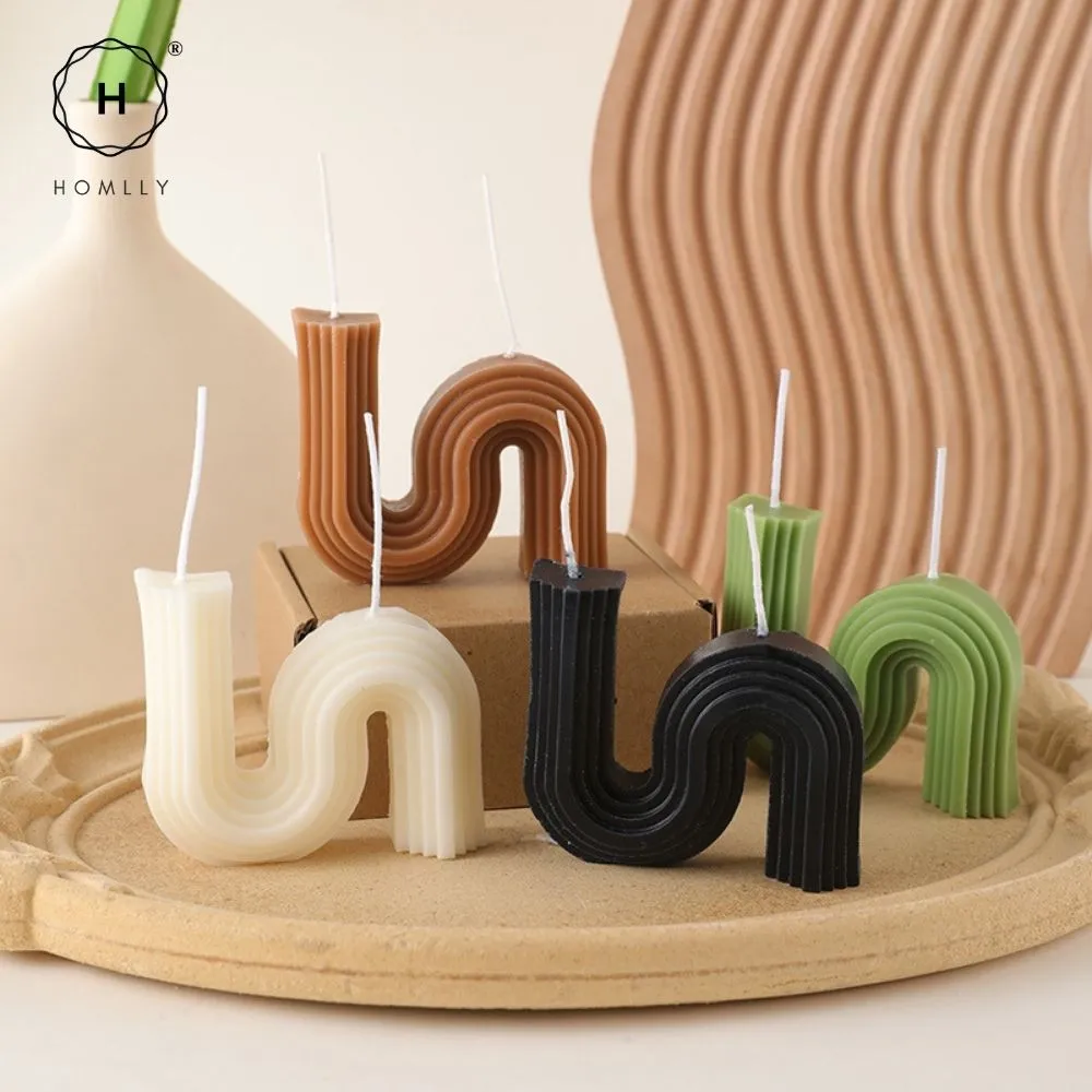 Homlly Candii S Shape Minimalist Geometric Shaped Soy Wax Scented Candle