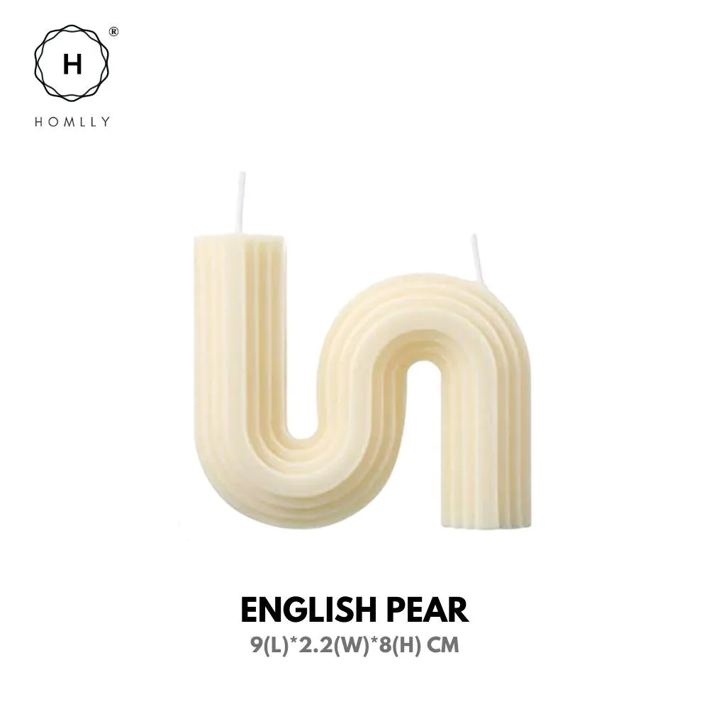 Homlly Candii S Shape Minimalist Geometric Shaped Soy Wax Scented Candle
