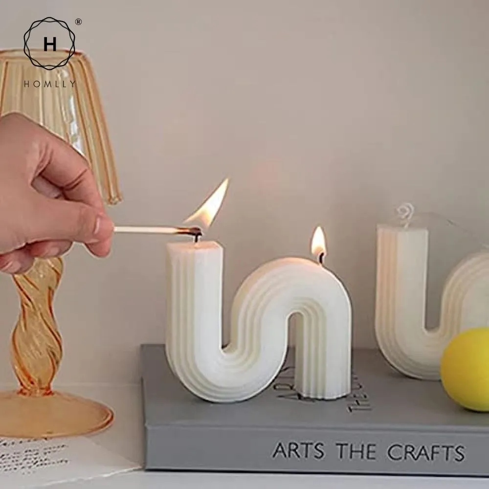 Homlly Candii S Shape Minimalist Geometric Shaped Soy Wax Scented Candle