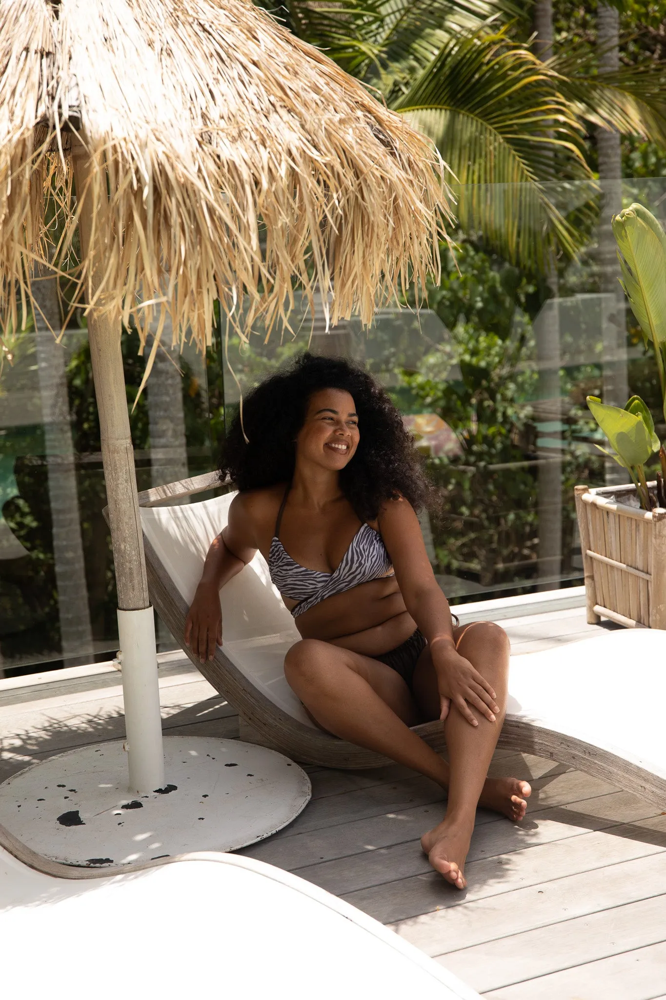 Kauai Bikini Top | Reversible | Zebra & Chocolate