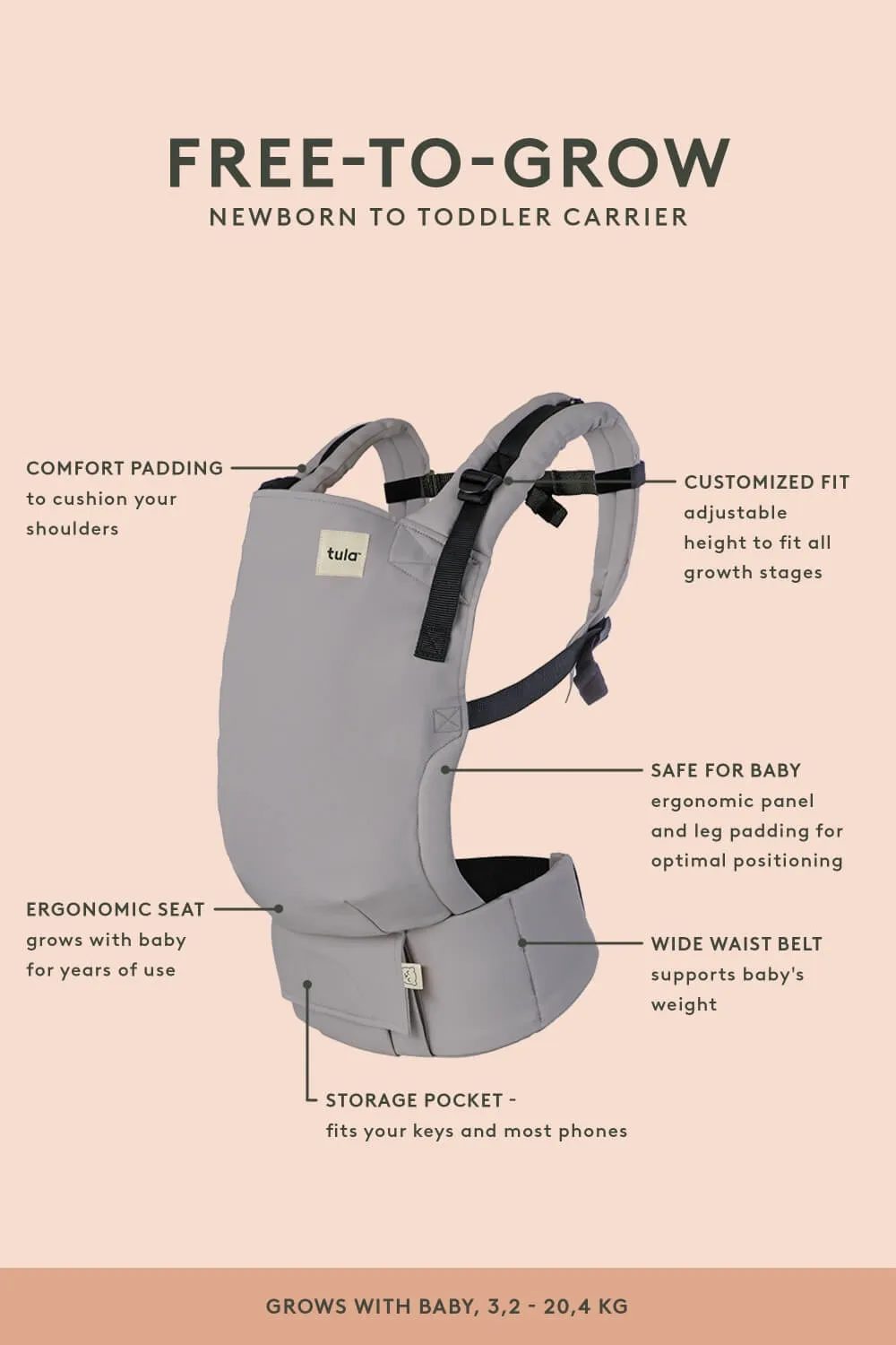 Mariam - Hemp Free-to-Grow Baby Carrier
