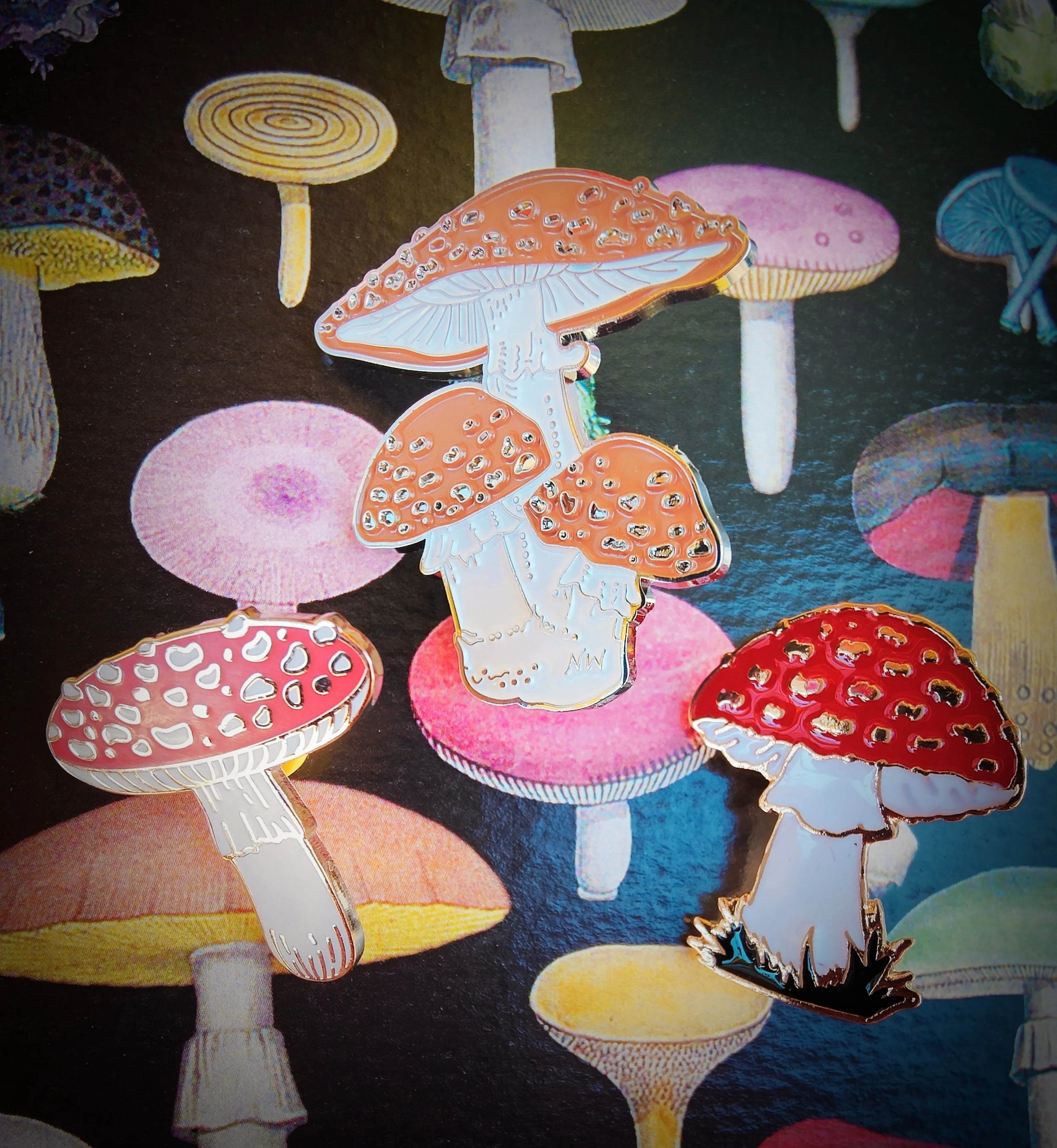 Marvelous mushroom pins
