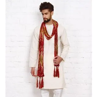 Men - Maroon Silk Blend Stole