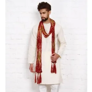 Men - Maroon Silk Blend Stole