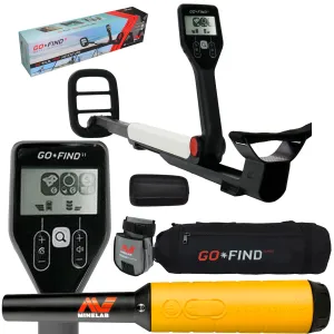 Minelab GO-FIND 11 Metal Detector with PRO-FIND 35, Black Carry Bag, Finds Pouch