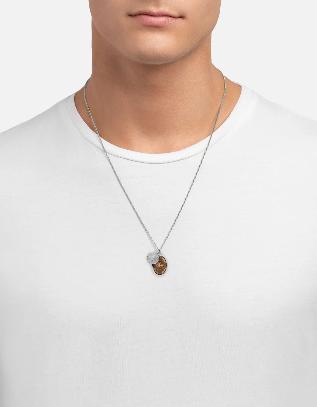 Mini Dove Necklace, Sterling Silver/Sand