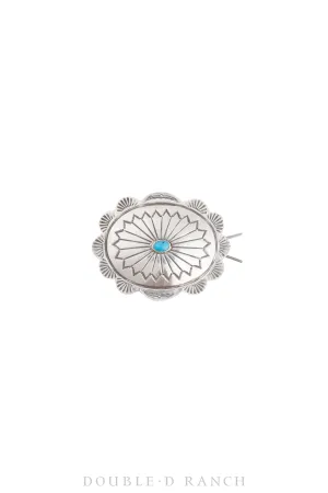 Miscellaneous, Barrette, Sterling Silver & Turquoise, Vintage, 844