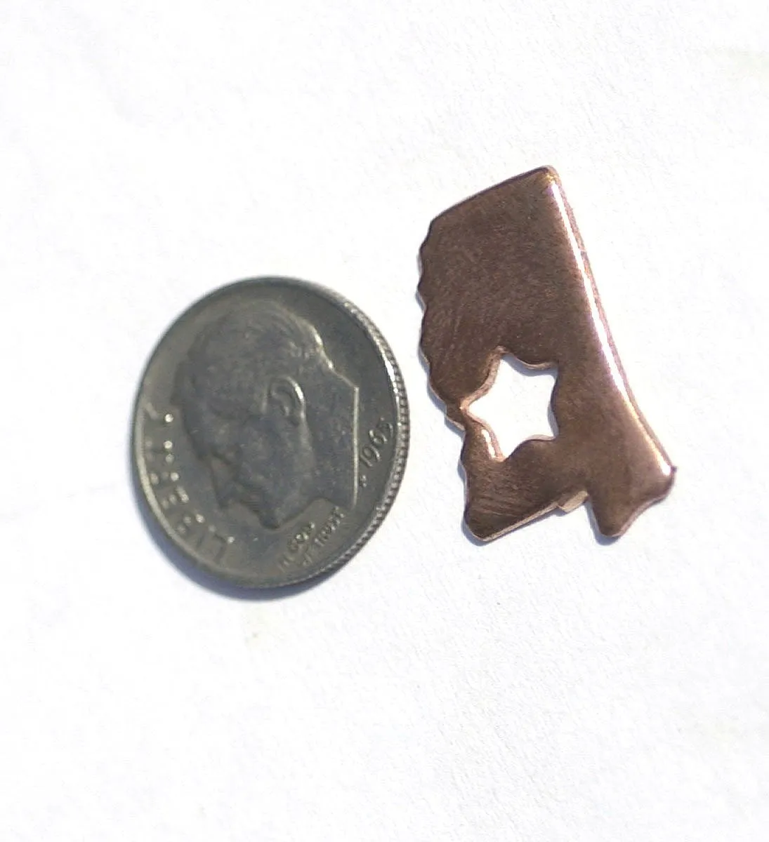 Mississippi Small State With Star Blanks Cutout for Enameling Metalworking Stamping Texturing Blank Variety of Metals - 6 pieces