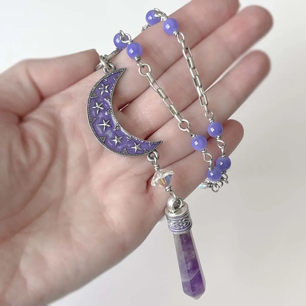 Moonlit Amethyst Moon Rosary