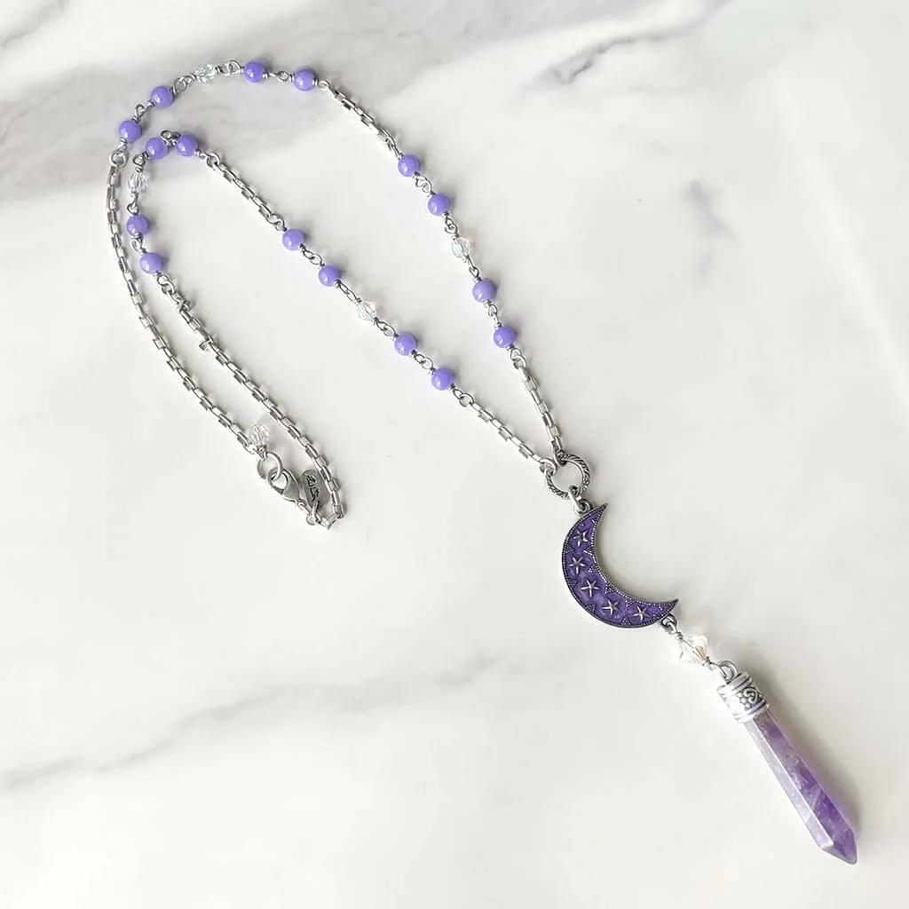 Moonlit Amethyst Moon Rosary
