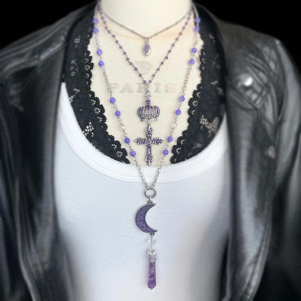 Moonlit Amethyst Moon Rosary
