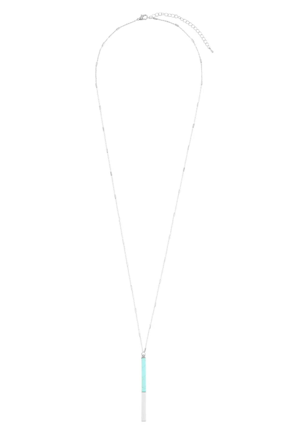 MYN1354 - NATURAL STONE WITH METAL BAR NECKLACE