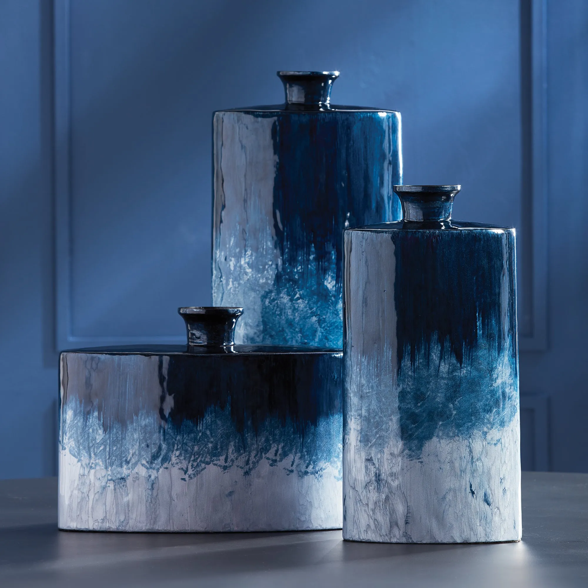 NAPA Home & Garden, AZUL OVAL VASE LARGE,NLG216