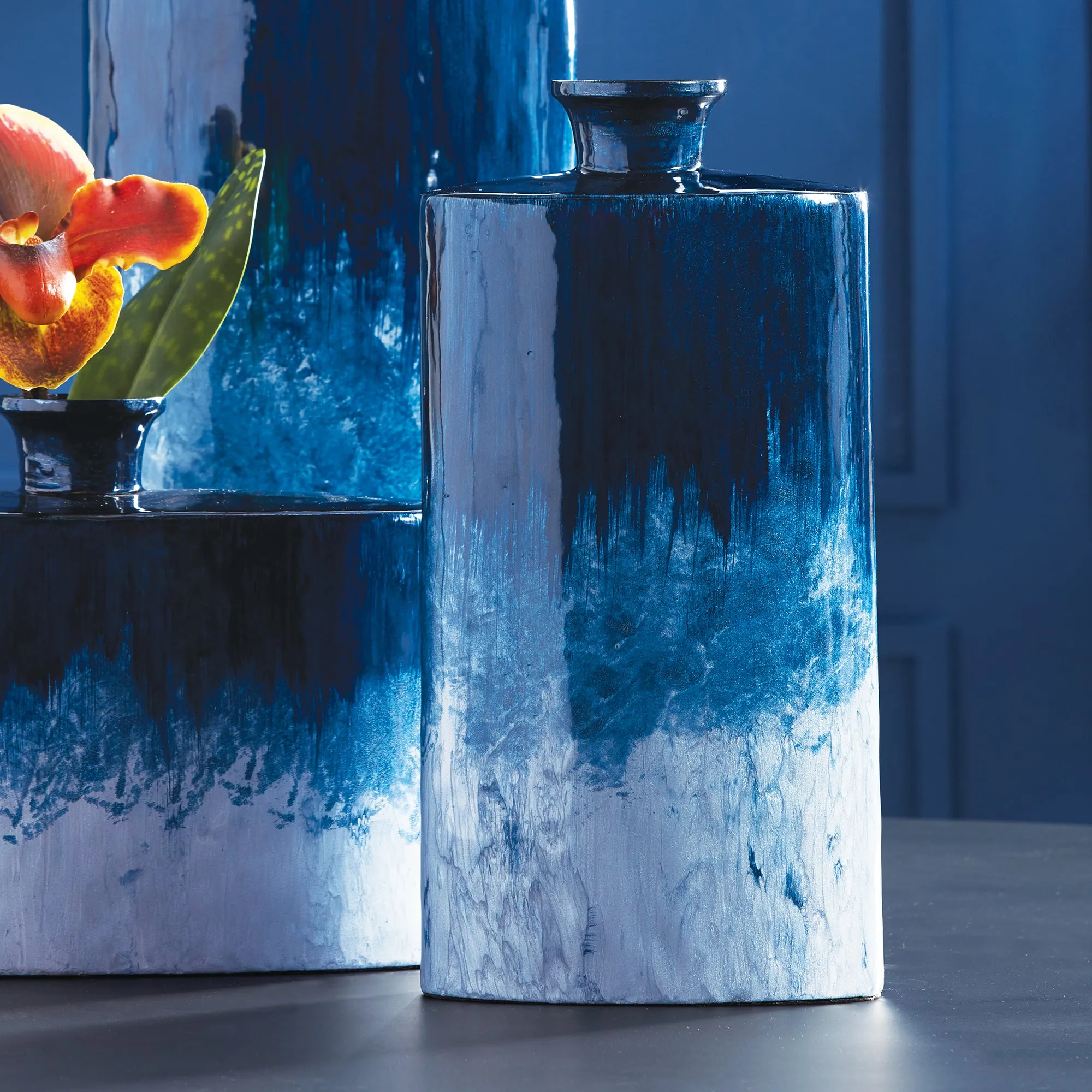 NAPA Home & Garden, AZUL OVAL VASE SMALL,NLG215