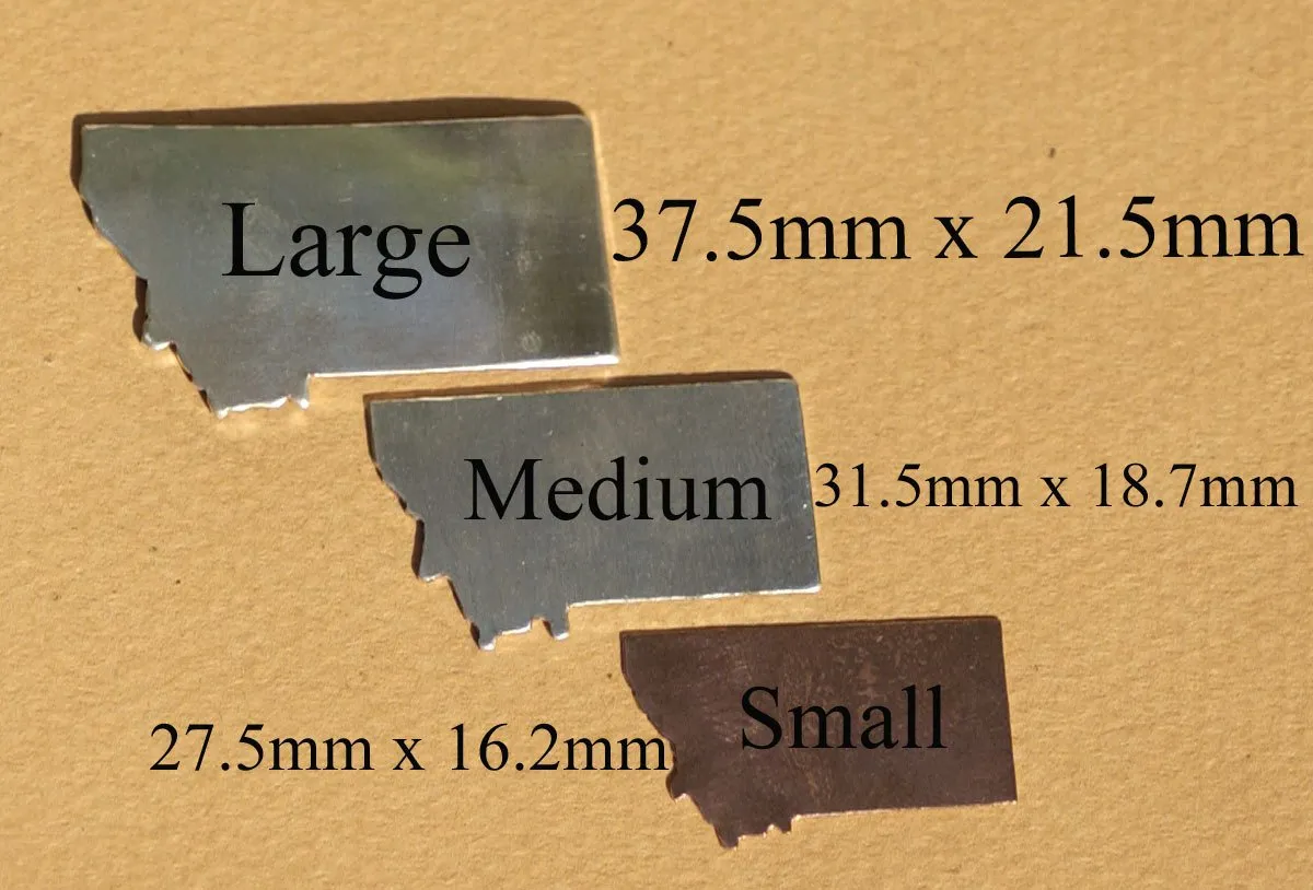 Nickel Silver Montana State with Heart Chubby Blanks Cutout for Metalworking Stamping Texturing Blank - 4 pieces
