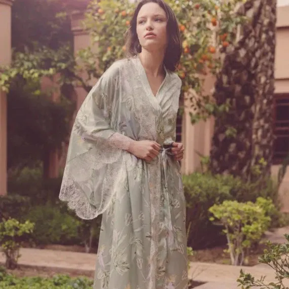 Parasol Rose Lauren Silk Kimono