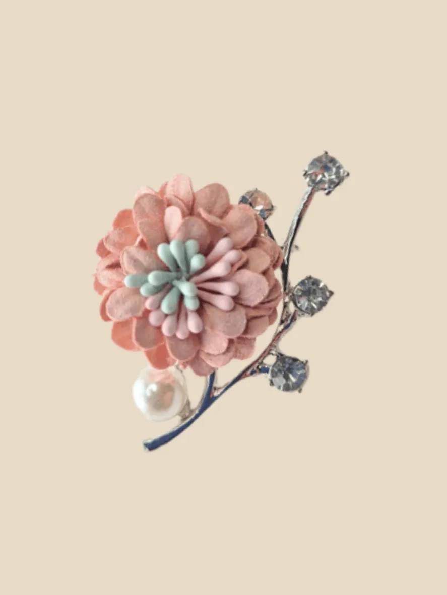 Pastel pink & silver hijab pin