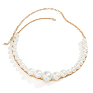 Pearl & 18K Gold-Plated Layered Waist Chain