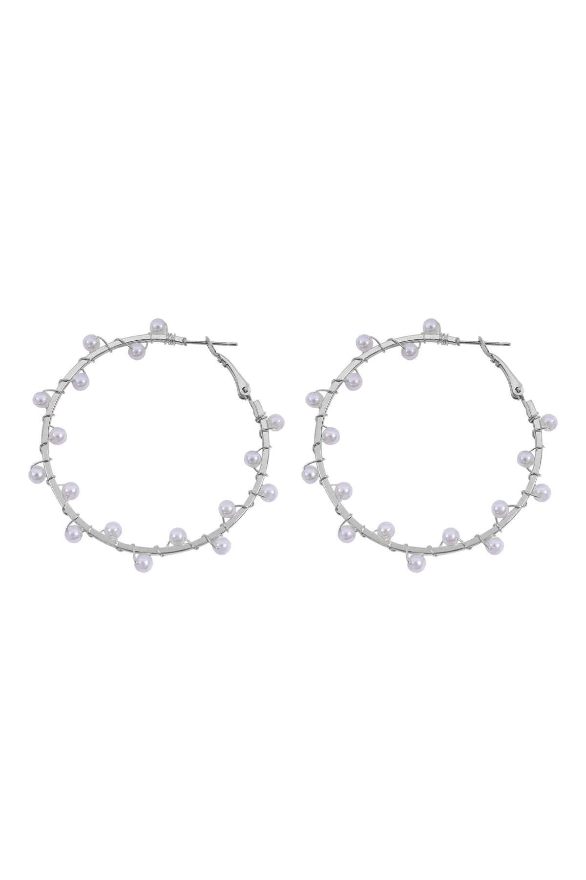 PEARL WRAP TWIST HOOP EARRING SET