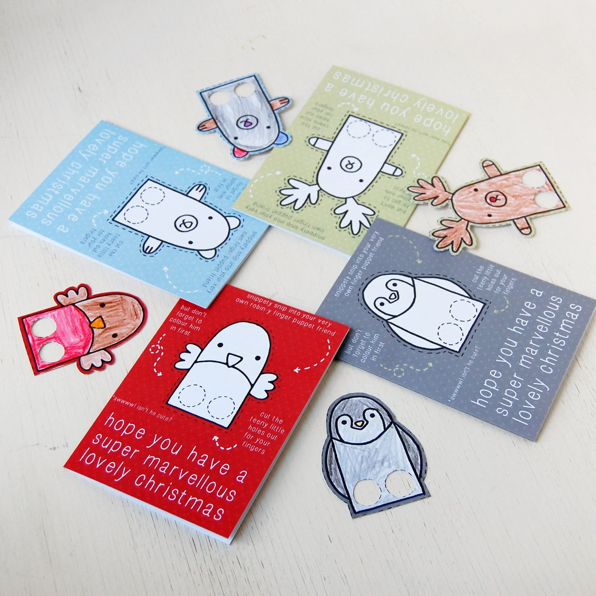Penguin Finger Puppet Christmas Card