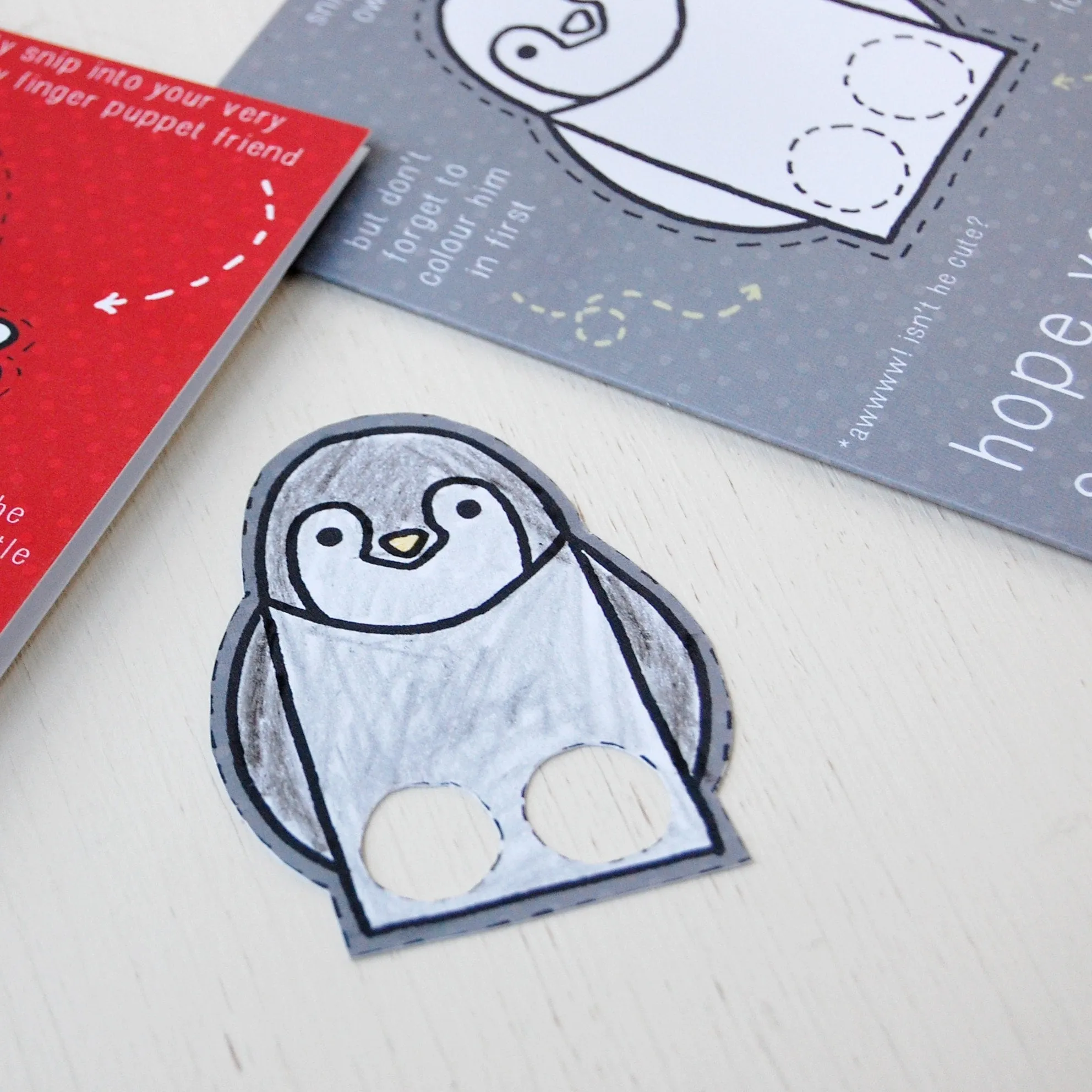 Penguin Finger Puppet Christmas Card