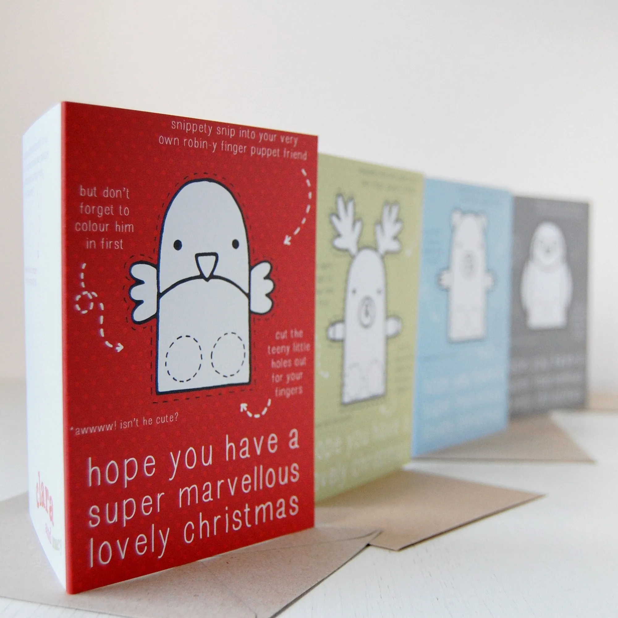Penguin Finger Puppet Christmas Card
