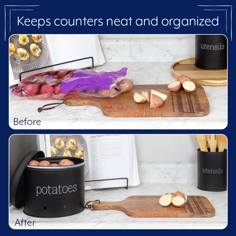 Potatoes, Onions and Garlic Canister Set (Black, Case of 4)