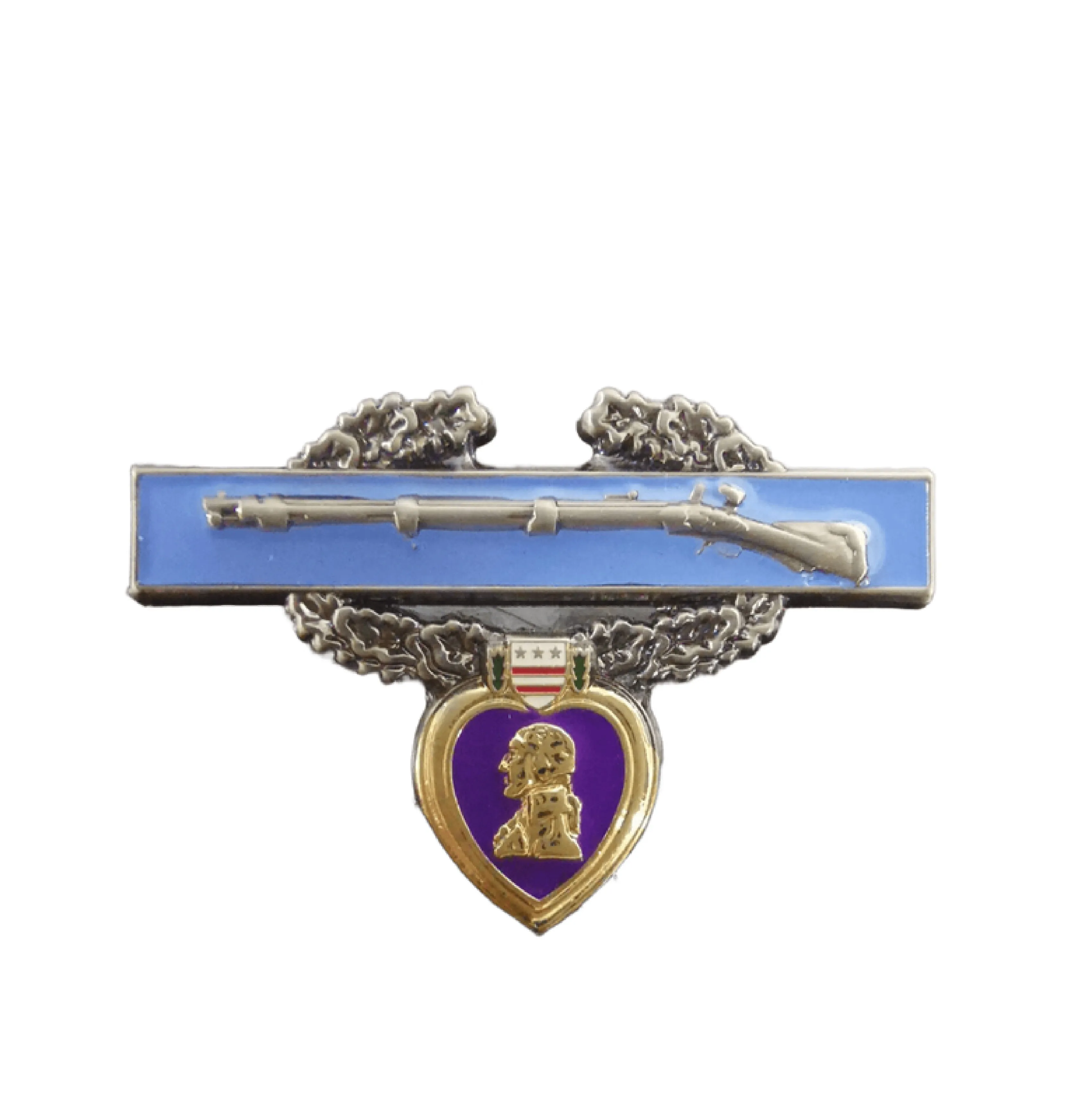 Purple Heart Pins with Custom Top Text