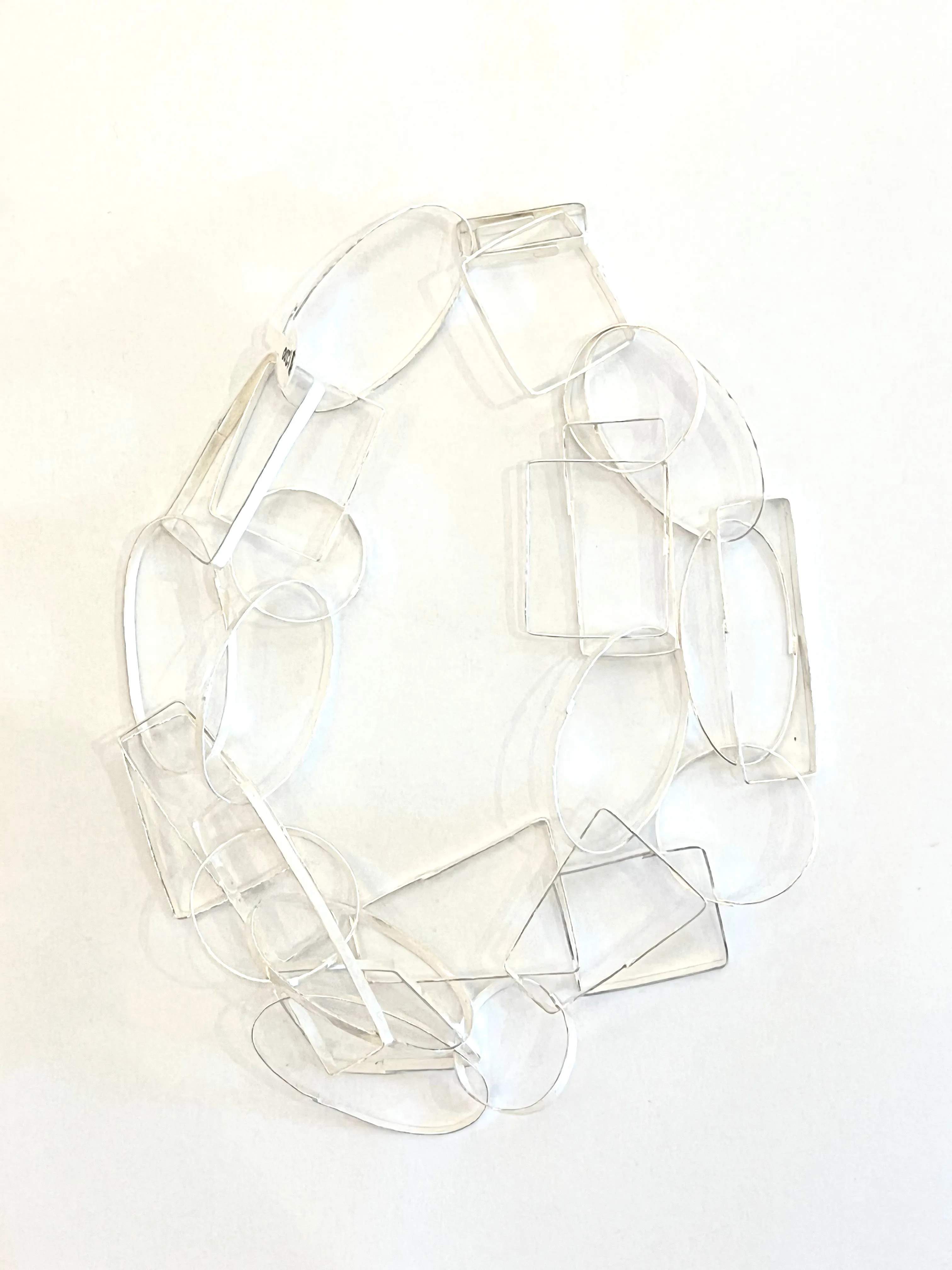 "Silver Geometric Linkage Necklace"
