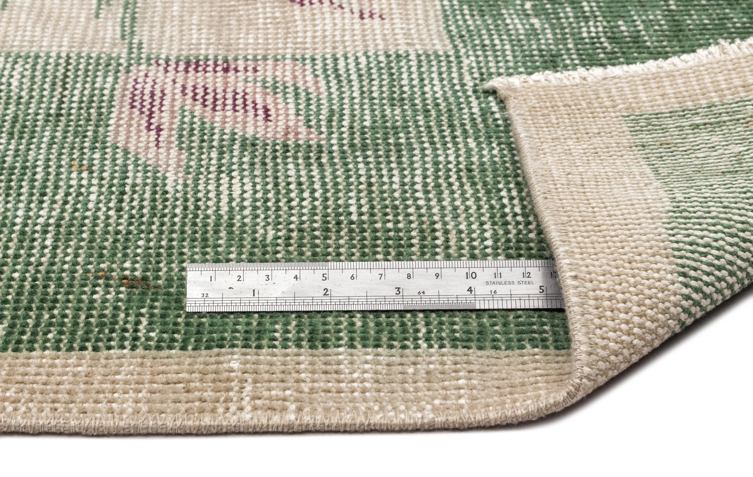 Retro Design Floral Over Dyed Vintage Rug 5'5'' x 8'12'' ft 164 x 274 cm