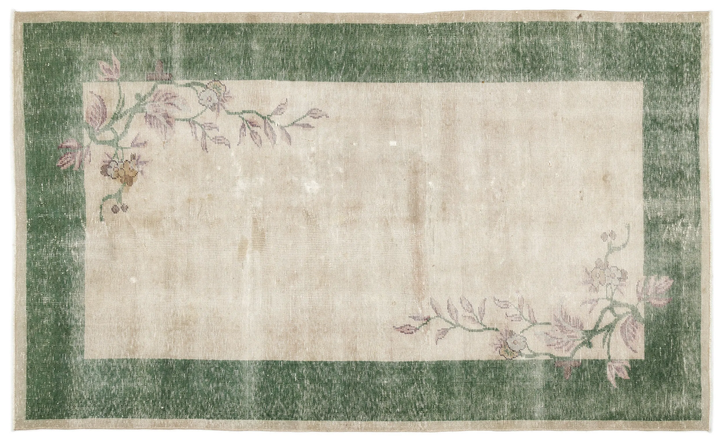 Retro Design Floral Over Dyed Vintage Rug 5'5'' x 8'12'' ft 164 x 274 cm