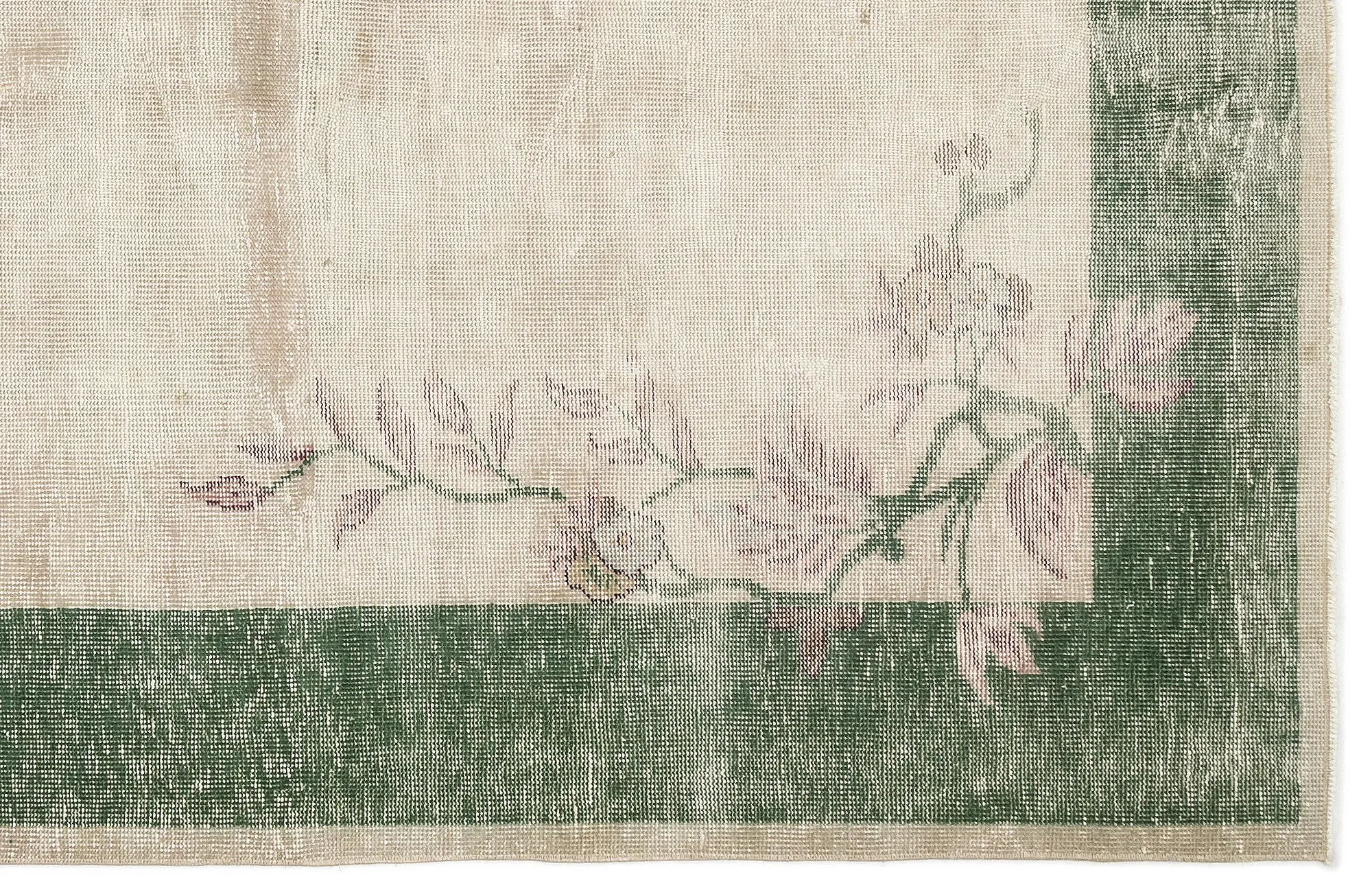 Retro Design Floral Over Dyed Vintage Rug 5'5'' x 8'12'' ft 164 x 274 cm
