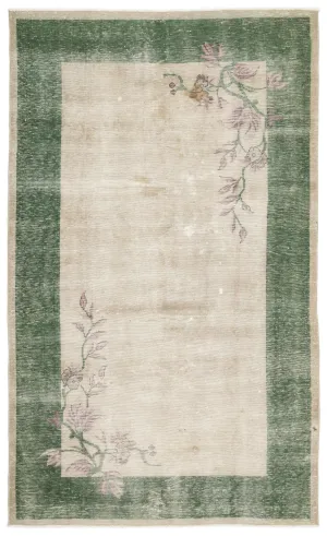 Retro Design Floral Over Dyed Vintage Rug 5'5'' x 8'12'' ft 164 x 274 cm