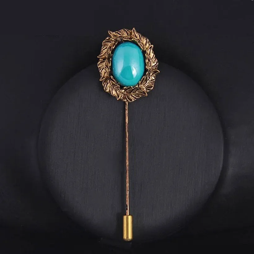 Rhinestone Long Pin Metal Lapel Pin